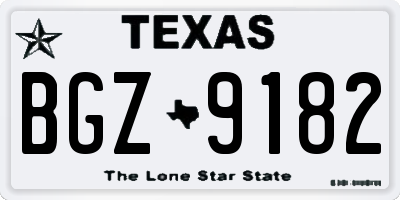 TX license plate BGZ9182