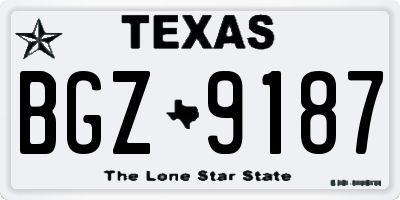 TX license plate BGZ9187