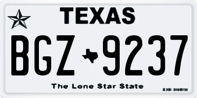 TX license plate BGZ9237