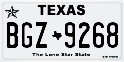 TX license plate BGZ9268