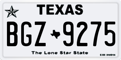 TX license plate BGZ9275
