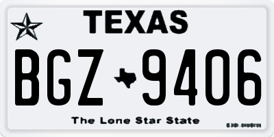 TX license plate BGZ9406