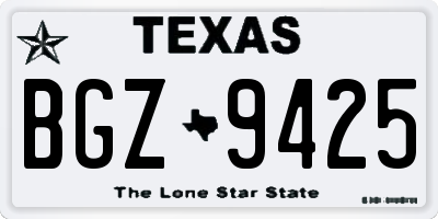 TX license plate BGZ9425
