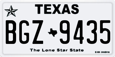 TX license plate BGZ9435
