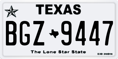 TX license plate BGZ9447