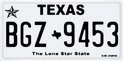 TX license plate BGZ9453