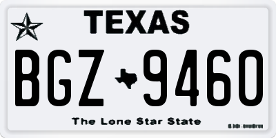 TX license plate BGZ9460