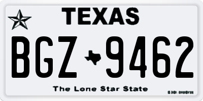 TX license plate BGZ9462