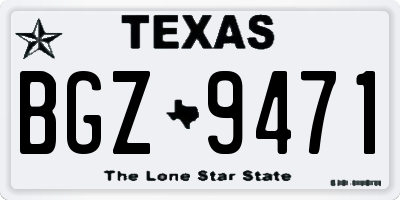 TX license plate BGZ9471