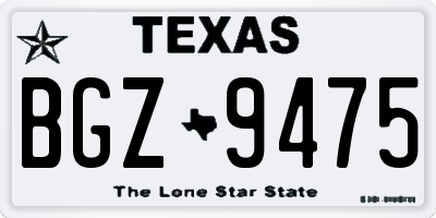 TX license plate BGZ9475