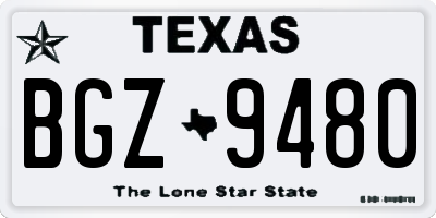 TX license plate BGZ9480
