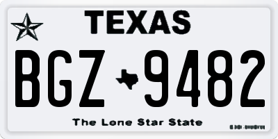 TX license plate BGZ9482