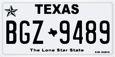 TX license plate BGZ9489