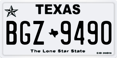 TX license plate BGZ9490
