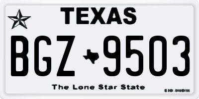 TX license plate BGZ9503