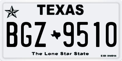 TX license plate BGZ9510