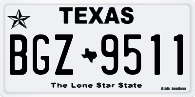 TX license plate BGZ9511