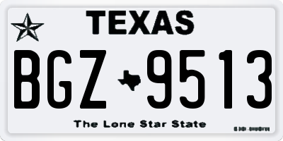 TX license plate BGZ9513