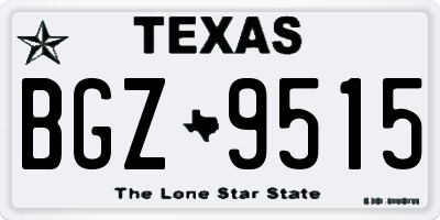 TX license plate BGZ9515