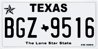 TX license plate BGZ9516