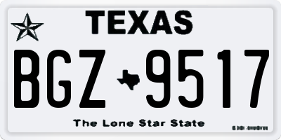TX license plate BGZ9517
