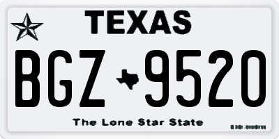 TX license plate BGZ9520