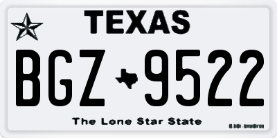 TX license plate BGZ9522