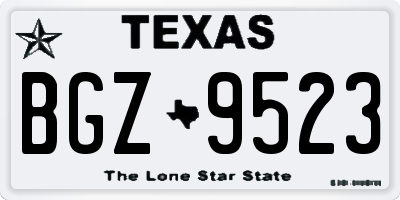 TX license plate BGZ9523