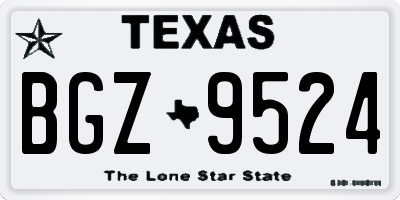 TX license plate BGZ9524