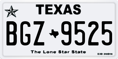 TX license plate BGZ9525