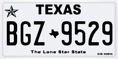 TX license plate BGZ9529