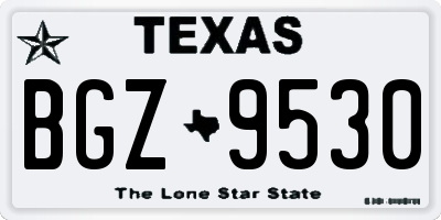 TX license plate BGZ9530