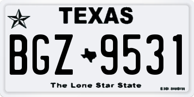 TX license plate BGZ9531