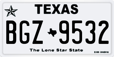 TX license plate BGZ9532