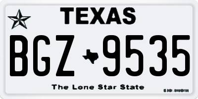 TX license plate BGZ9535