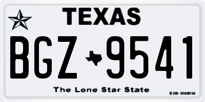 TX license plate BGZ9541