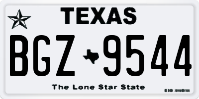 TX license plate BGZ9544