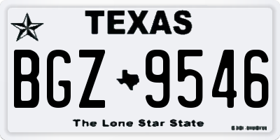 TX license plate BGZ9546