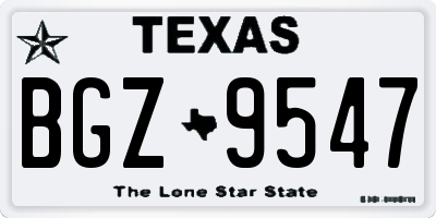 TX license plate BGZ9547