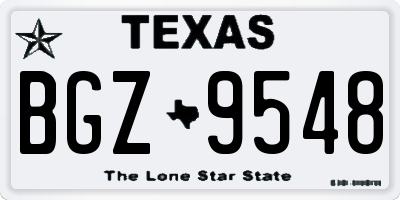 TX license plate BGZ9548