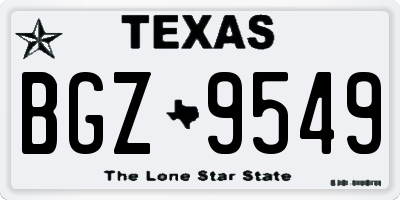 TX license plate BGZ9549