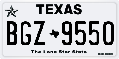 TX license plate BGZ9550