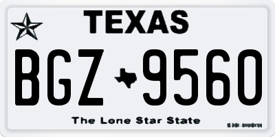 TX license plate BGZ9560