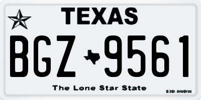 TX license plate BGZ9561