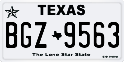 TX license plate BGZ9563