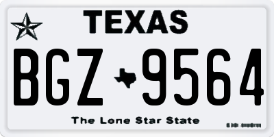 TX license plate BGZ9564