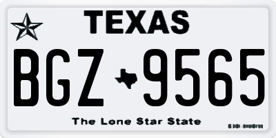 TX license plate BGZ9565