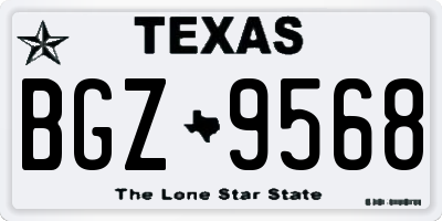 TX license plate BGZ9568