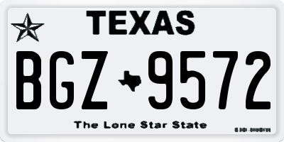 TX license plate BGZ9572