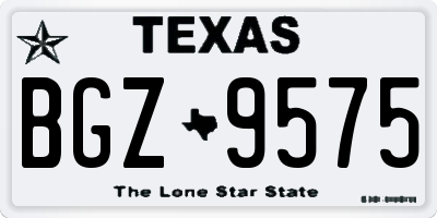TX license plate BGZ9575